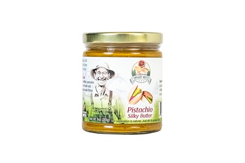 Smart Nuts Pistachio Nut Butter - Roasted Pistachios with Honey & Tahini, Creamy Artisan Spread, 9 oz