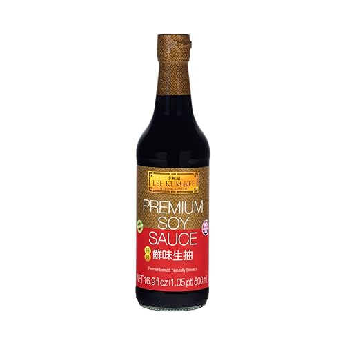 Lee Kum Kee Premuim Soy Sauce (16.9 oz - 1 Pack), No Added Preservatives, Rich Umami Flavor, All-Purpose Seasoning, Perfect for Marinades, Stir-Fry