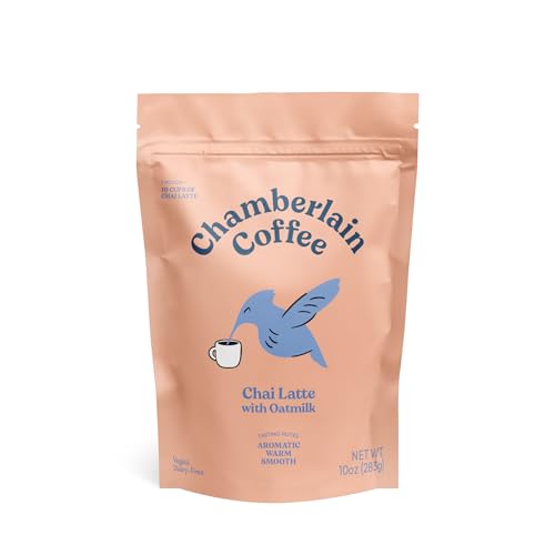 Chamberlain Coffee Chai Tea Mix - Vegan Chai Tea Latte, Made with Oat Milk and Spices, Creamy Powder for Hot and Iced Instant Latte, Cafe Quality - 10