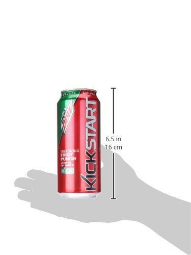 Mountain Dew Kickstart Sparkling Juice Beverage, Fruit Punch, 16 Ounce (Pack of 4)