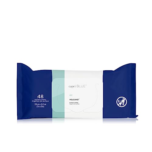 Capri Blue Volcano Multi Surface Wipes - Multi-Purpose Cleaning Wipes with Grapefruit & Tangerine Essential Oils - Safe for Countertops, Walls