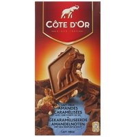 Cote D’Or Chocolat au Lait Amandes Caramelisees et Pointe de Sel 200g (Cote D’Or Milk Chocolate with Caramalised Almond and Salt 200g)