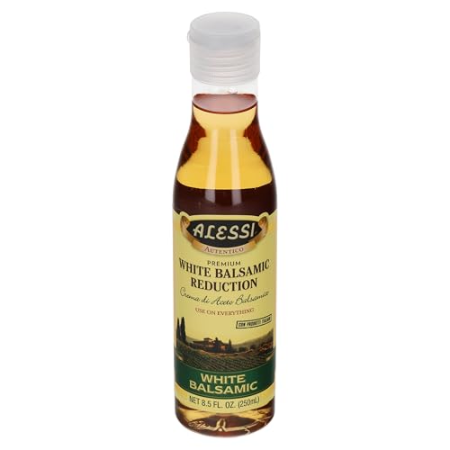 Alessi Balsamic Vinegar Reduction, Autentico from Italy, Ideal on Caprese Salad, Fruits, Cheeses, Meats, Marinades, White Balsamic (White Balsamic