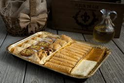 Shatila Food Products Mixed Baklawa Pastries, Assorted Baklava Pastry Gift Tray, Mediterranean Sweets Arabic Desserts, 27-Pieces