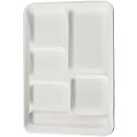 R and R Industries HARSHU 6 Compartment Sugarcane Disposable Plates | Eco-Friendly Biodegradable & Compostable Tableware for Parties, Events