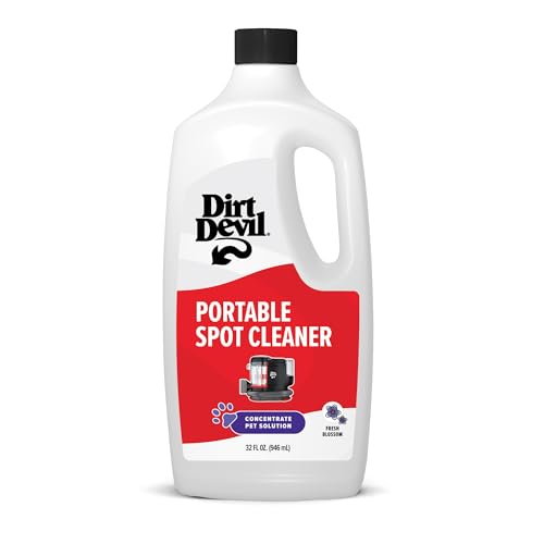 Dirt Devil Pet Portable Spot Cleaner Solution, 32 oz., Fresh Blossom Scent, Upholstery and Carpet Shampoo Solution, Eliminates Pet Messes and Odors