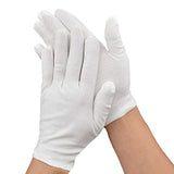Emivery 12 Pairs Soft White Cotton Gloves Cloth Serving Gloves Jewelry Silver Inspection Gloves for Hands Cosmetic Moisturizing Spa, Jewelry