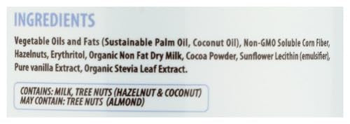 Nutilight No Sugar Added Hazelnut Spread with Cocoa and Milk, Keto and Diabetic Friendly, Non-GMO, Gluten-Free, and Soy-Free, 11 Oz (Pack of 1)