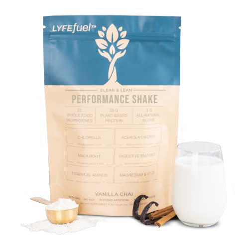 Vegan Protein Shake by LyfeFuel | Plant-Based Protein Powder with BCAA, Greens & Superfoods for Sports Performance, Recovery & Lean Muscle Building |