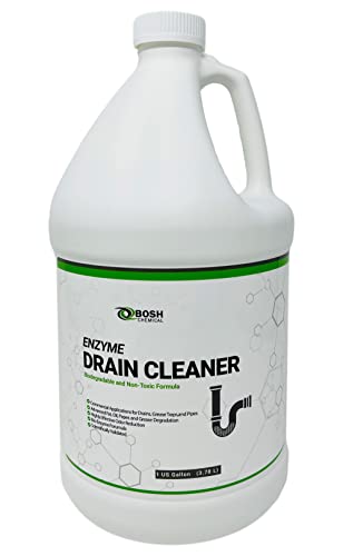 Bosh Chemical Enzyme Drain Cleaner | Attacks Grease, Fats, and Paper Buildup in Drains, Septic Tanks, Grease Traps, Pipes | Odor Control (1 Gallon)