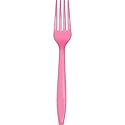 Creative Converting Touch of Color Premium 24 Count Plastic Forks, Candy Pink