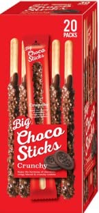 Nicos big choco sticks crunchy 20ct -Holiday snack for kids & adults/enjoy in any special ocassion: party, xmas gift, lunch, school and more