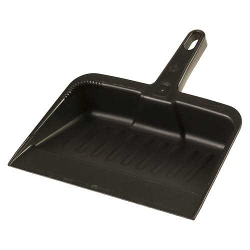 Rubbermaid Commercial Products 12.25, Heavy-Duty Dust Pan, Durable Plastic, Charcoal, Ideal for Industrial/Professional Debris Collection & Home
