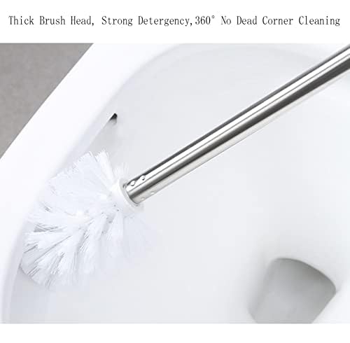 6PCS Toilet Brush Plastic Toilet Brushes Toilet Bowl Cleaner Brush Toilet Replacement Brush Bathroom Cleaning Brushes with Stainless Steel Handle