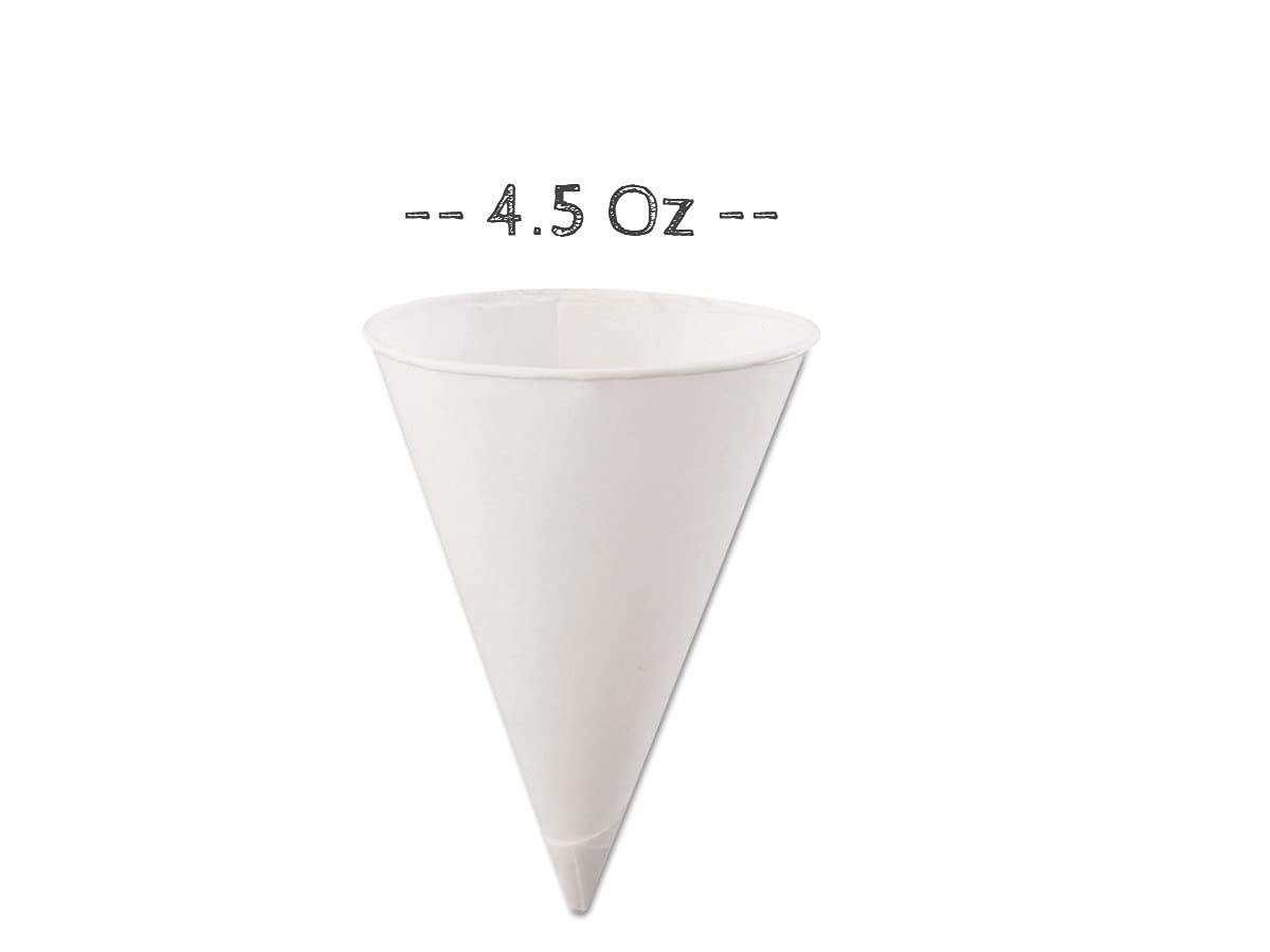 Smygoods Disposable White Paper Cone Cups (Pack of 200-4.5 oz) Eco-Friendly, Leak-Proof, Ideal for Events, Water Coolers, Quick Hydration & Efficient