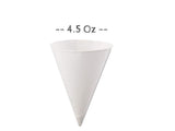 Smygoods Disposable White Paper Cone Cups (Pack of 200-4.5 oz) Eco-Friendly, Leak-Proof, Ideal for Events, Water Coolers, Quick Hydration & Efficient