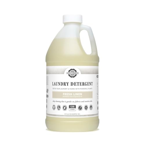 Rustic Strength Natural Laundry Detergent, Fresh Linen Scent, Liquid, Color Safe, Sensitive Skin, HE Compatible, 64 oz Plastic