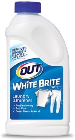 OUT White Brite Laundry Whitener Powder, Stain Remover Detergent Booster for Clothes, Removes Red Clay and Rust Stains on White Clothing and Uniforms
