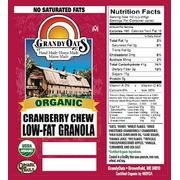 Grandy Oats Organic Cranberry Chew Low Fat Granola 13 Oz. -Pack of 6