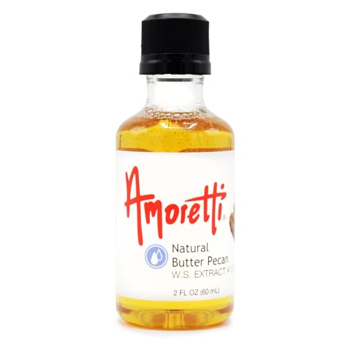 Amoretti - Natural Butter Pecan Extract Water Soluble 2 oz - Highly Concentrated & Perfect For Pastry, Savory, Brewing, and more, Preservative Free