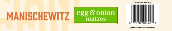 Manischewitz Matzos, Egg & Onion, 10 oz