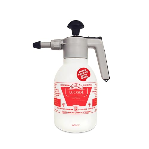 Lucasol Pump Up Sprayer for Large-Area Disinfecting, Easy Handheld Empty Spray Bottle for Salon & Spa Multi Purpose Sanitizer - 48 Fl Oz Capacity