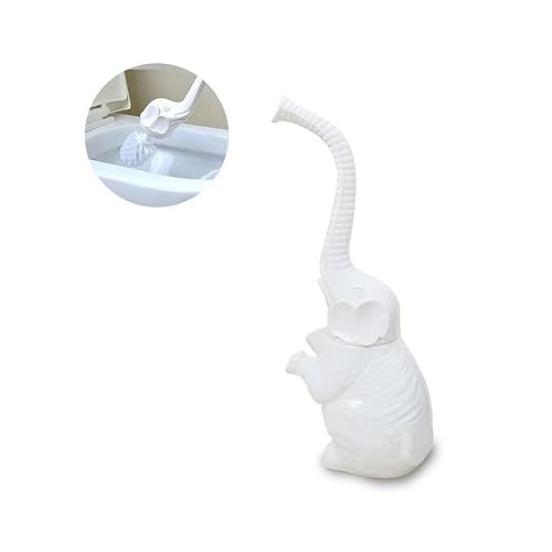 AORTULL Toilet Brush and Holder Set,Modern Ceramic Toilet Bowl Brush Holder,Cute Bathroom Decor, Non-Scratch Bristles, Space-Saving White Household