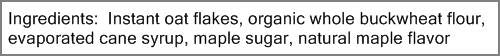 Gluten Free Instant Maple Buckwheat Hot Cereal 8 Ounces (Case of 12)