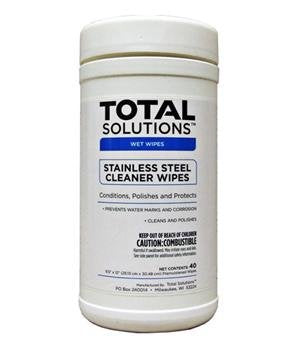 Total Solutions™ 1549 Stainless Steel Cleaner Wipes, 9.5 inch X 12 inch, 6/Cs