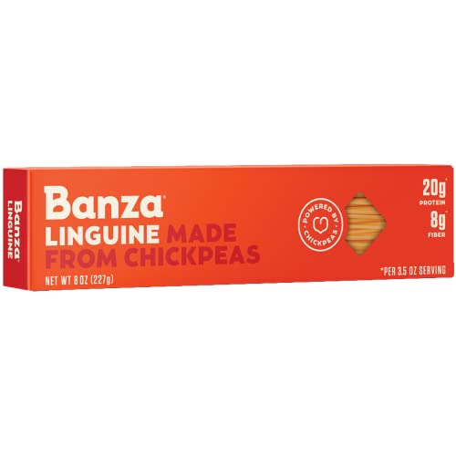 Banza, Pasta, Chickpea, Linguine, Pack of 12, Size 8 OZ, (GMO Free)