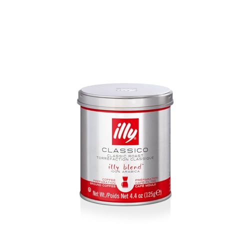 illy Drip Coffee - Ground Coffee - 100% Arabica Ground Coffee - Classico Medium Roast - Notes of Caramel, Orange Blossom & Jasmine - No Preservatives