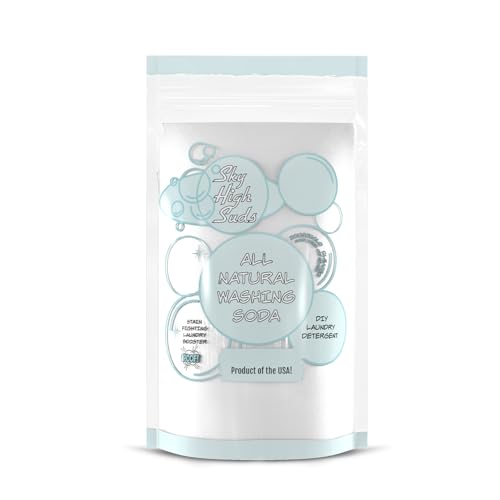 SKY HIGH SUDS 2 Pounds All-Natural Washing Soda (Soda Ash), Product of the USA. Recyclable and Reusable Bag, Due to tariffs packaging may vary