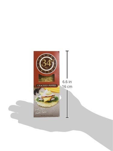34 Degrees Crisps | Cracked Pepper Crisps | Thin, Light & Crunchy Crisps, Single Pack (4.5oz)
