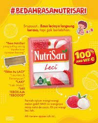 NutriSari Leci Lychee Instant Drink Powder 10-ct, 110 gram (Pack of 2)