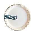 The Fancy Dime Disposable Plate: Heavy Duty Elegant Eco Friendly Compostable Paper Plates (50 Count), Tree Free Sugarcane Bagasse Plate with Color
