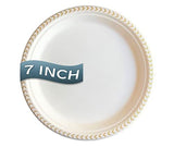 The Fancy Dime Disposable Plate: Heavy Duty Elegant Eco Friendly Compostable Paper Plates (50 Count), Tree Free Sugarcane Bagasse Plate with Color