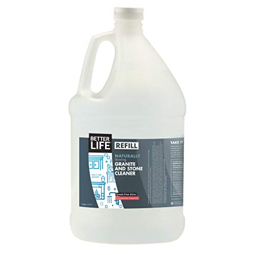 BETTER LIFE Granite Cleaner and Polish - Stone Countertop Cleaner for Marble, Quartz, Slate, Concrete Surfaces or Floors - Streak-Free Granite Stain