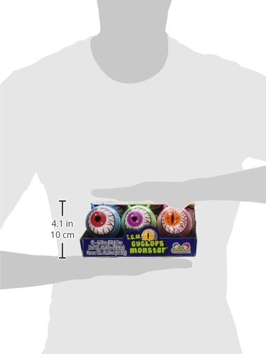 Kidsmania 12 Count Cyclops ICU Eye Ball Jaw Breaker with Rainbow Bubble Gum Center