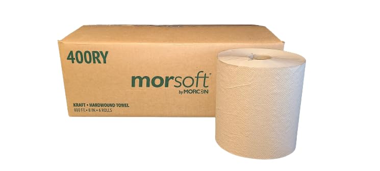 Morsoft Controlled Towels, Y-Notch, 8-inch x 800 ft, Kraft, 6/Carton (400RY)