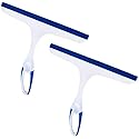 2 Pcs Window Squeegees with No-Slip Handle, Glass Wiper for Kitchen Home Car Bathroom Mirror Shower (2*Blue)