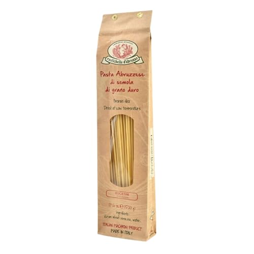 Rustichella d'Abruzzo Bucatini, 500g - Classic Italian Pasta with a Hole - Perfect for Amatriciana Sauce - Artisan Pasta from Abruzzo