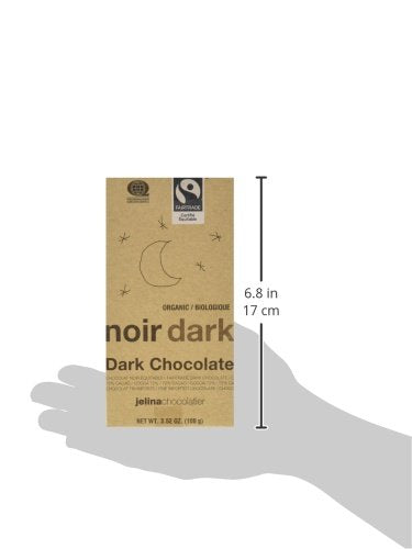 Jelina Chocolatier Fair Trade Dark Chocolate Bar 72%, 3.52 Ounce (Pack of 8)