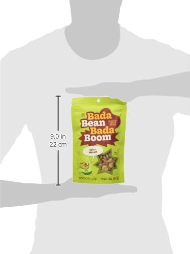 Bada Bean Bada Boom Plant-based Protein, Gluten Free, Vegan, Non-GMO, Soy Free, Kosher, Roasted Broad Fava Bean Snacks, Wasabi, 4.5 Ounce (Pack of 6)
