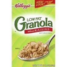 Kelloggs Low Fat Granola Cereal without Raisins, 18 Ounce -- 10 per case.