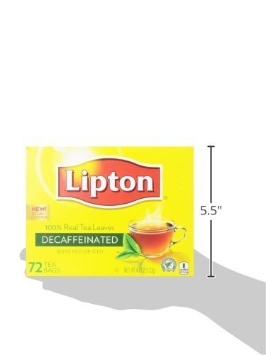 Lipton Tea Bags, Decaffeinated 72 ct (Pack of 2)
