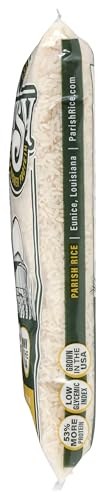 Parish White Rice - High-Protein Rice with Low Glycemic Index - Locally Grown Long-Grain White Rice - Made in the USA - Rich Nutrient Content - Ideal for Curry, Desserts, Stir-Fry - 2lb Bag
