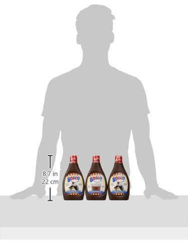 Bosco Original Chocolate Syrup, 22oz Squeeze Bottle (3 Pack) Natural Cocoa | Rich & Thick | Gluten Free | Kosher