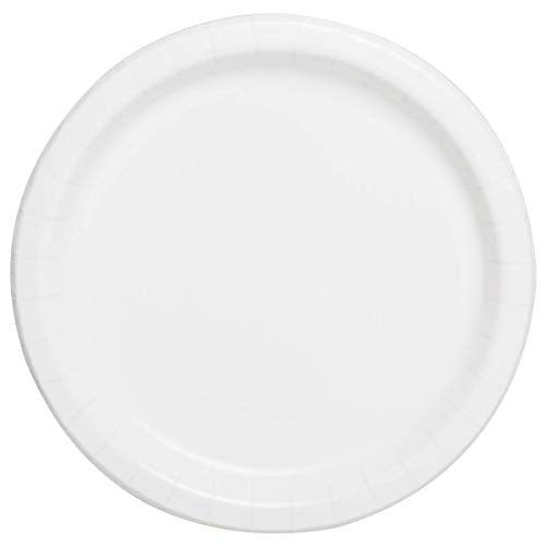 White Solid Round Dessert Paper Plates - 7" (20 Pcs) - Vibrant Party Plates for Appetizing Treats - Perfect for Birthdays & Events