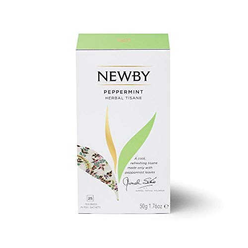 Peppermint Herbal Tea - 25 Individually Wrapped Tea Bags - Refreshing & Caffeine-Free by Newby Teas