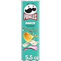 Pringles Potato Crisps Chips, Lunch Snacks, On-The-Go Snacks, Ranch, 5.5oz Can (1 Can)